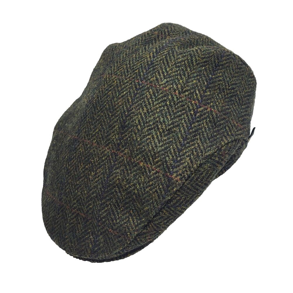 Mucros Trinity Wool Flat Cap Ireland Tweed Lined Newsboy Hat Size Large
